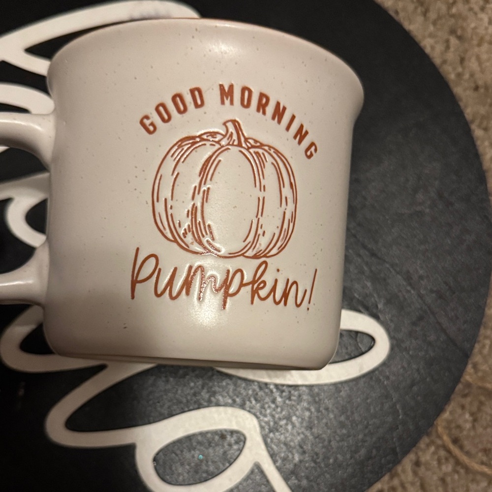 Pumpkin Patch 'Good Morning Pumpkin' Mug - Cream and Orange